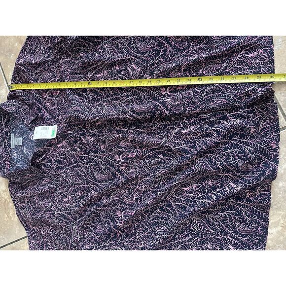 NWT Catherine’s 3X Satin Paisley Button Down Blouse Top - Picture 4 of 5